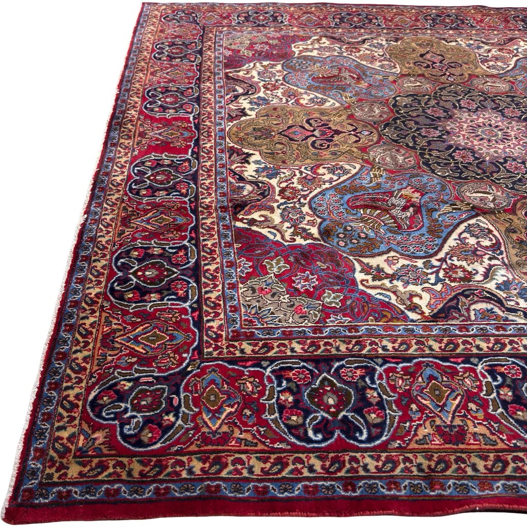 295 x 297 cm Rare Square Persian Perspolis Kashmar Hand-Knotted Wool Rug