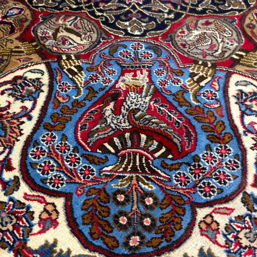 295 x 297 cm Rare Square Persian Perspolis Kashmar Hand-Knotted Wool Rug