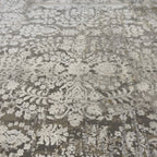 290 x 200 cm Milat Modern Distressed Viscose & Acrylic Rug – Cream/Grey