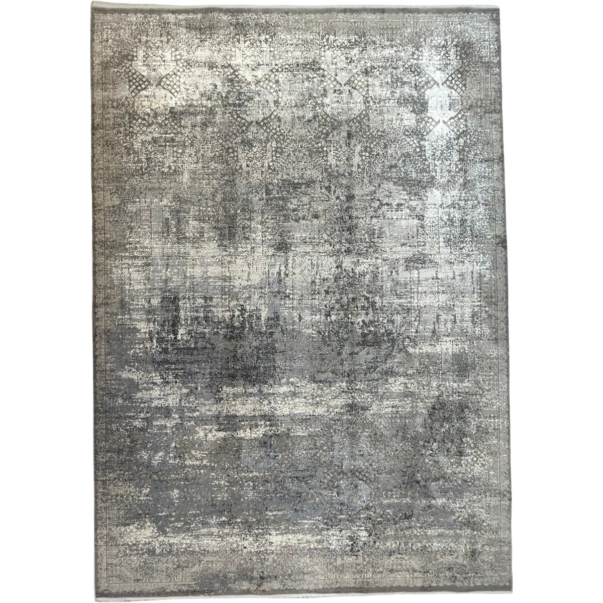 290 x 200 cm Milat Aspendos Modern Distressed Rug – Grey & Anthracite