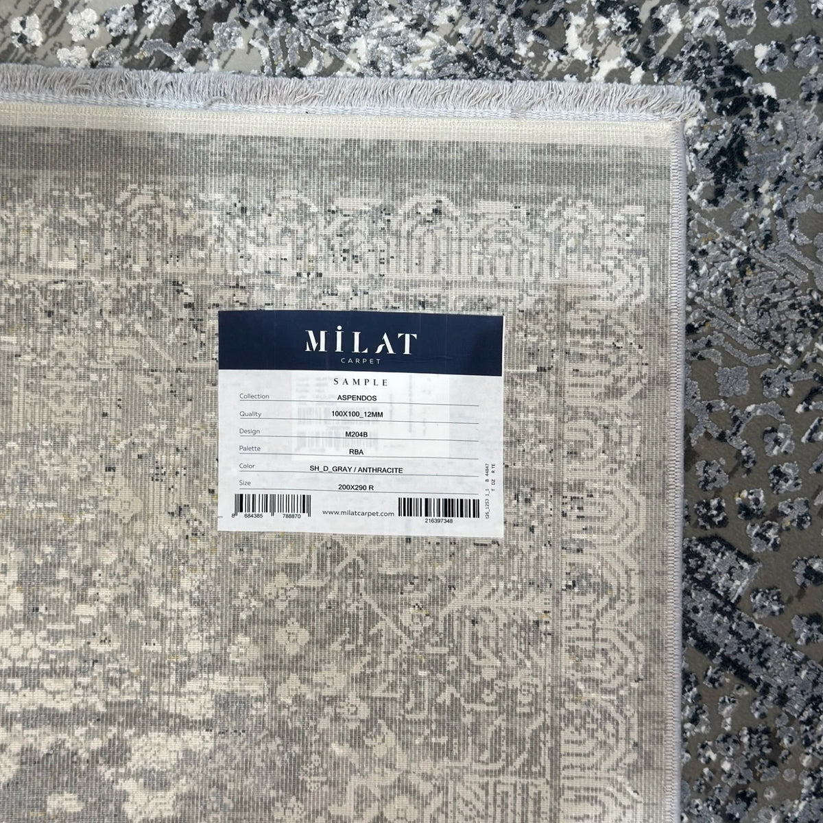 290 x 200 cm Milat Aspendos Modern Distressed Rug – Grey & Anthracite