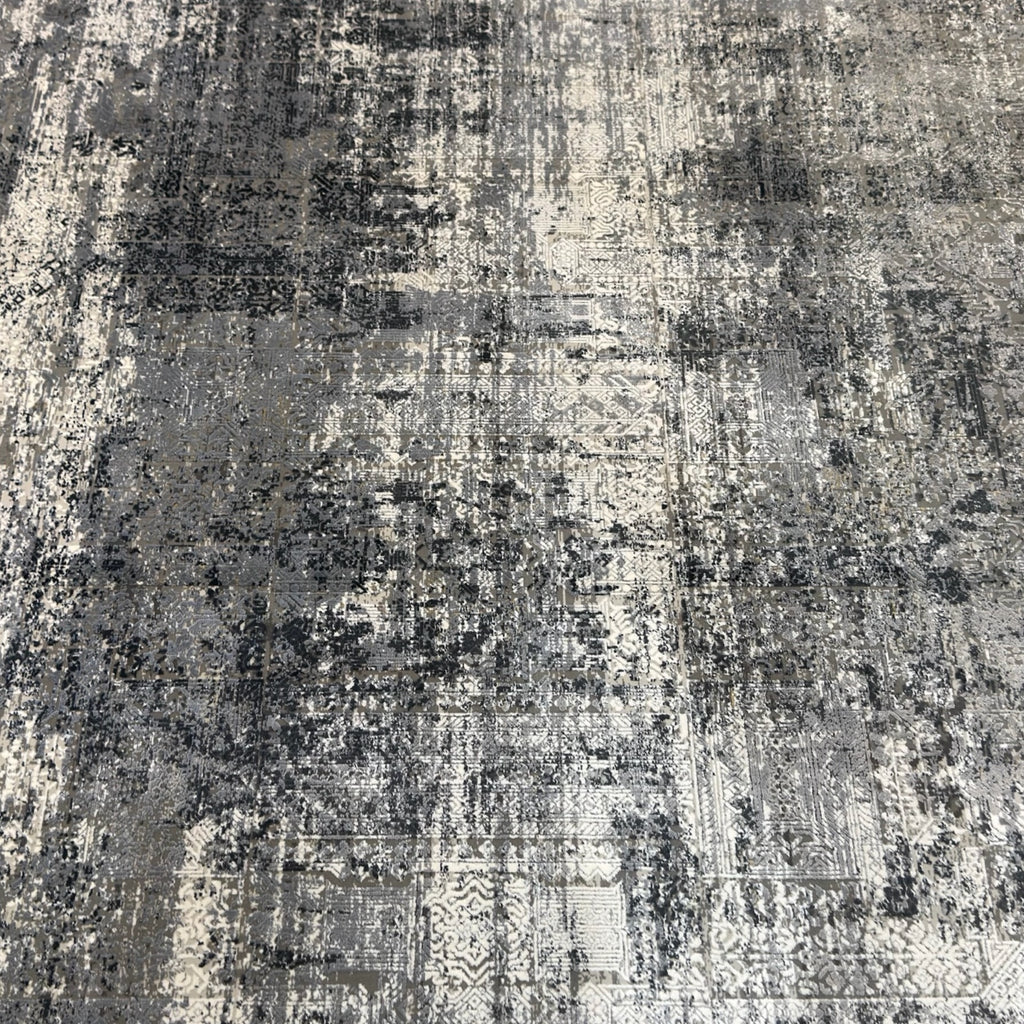 290 x 200 cm Milat Aspendos Modern Distressed Rug – Grey & Anthracite