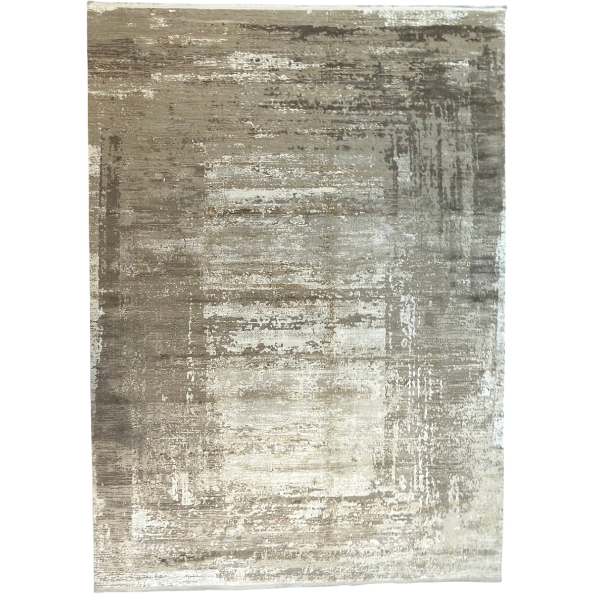 290 x 200 cm Milat Modern Abstract Viscose & Acrylic Rug – Beige