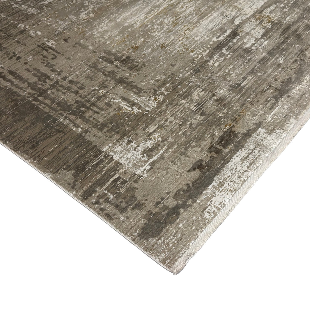 290 x 200 cm Milat Modern Abstract Viscose & Acrylic Rug – Beige
