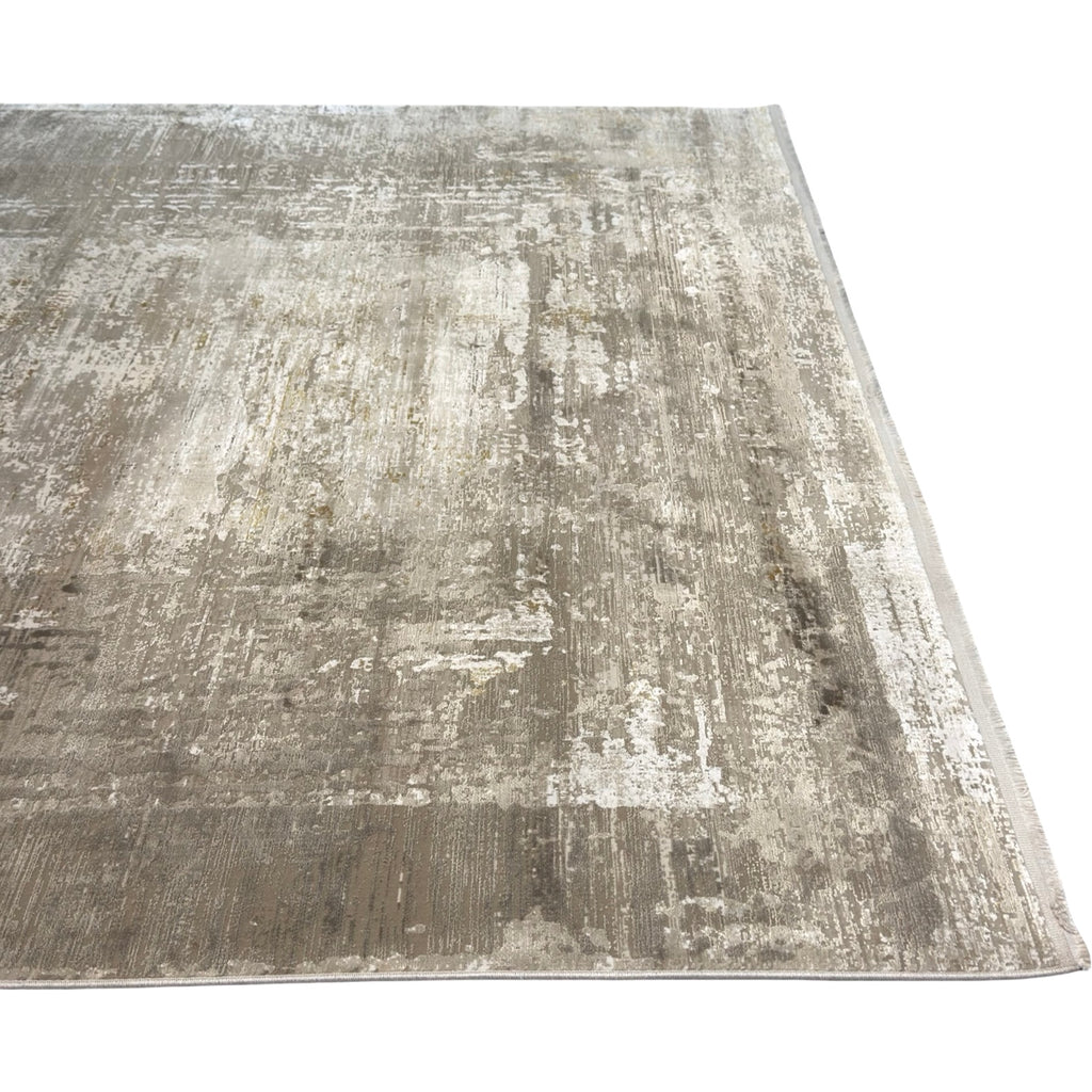290 x 200 cm Milat Modern Abstract Viscose & Acrylic Rug – Beige