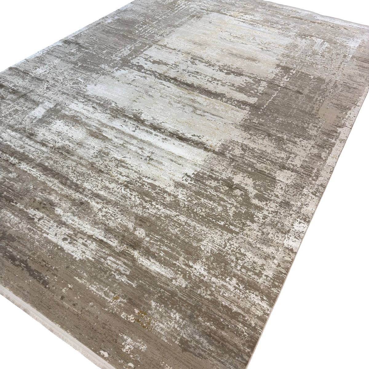 290 x 200 cm Milat Modern Abstract Viscose & Acrylic Rug – Beige