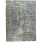 290 x 200 cm Milat Aspendos Viscose & Acrylic Rug – Ivory & Dark Blue