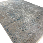 290 x 200 cm Milat Aspendos Viscose & Acrylic Rug – Ivory & Dark Blue
