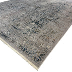 290 x 200 cm Milat Aspendos Viscose & Acrylic Rug – Ivory & Dark Blue