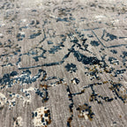 290 x 200 cm Milat Aspendos Viscose & Acrylic Rug – Ivory & Dark Blue