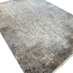 290 x 200 cm Milat Modern Distressed Viscose & Acrylic Rug – Cream/Grey