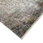 290 x 200 cm Milat Modern Distressed Viscose & Acrylic Rug – Cream/Grey