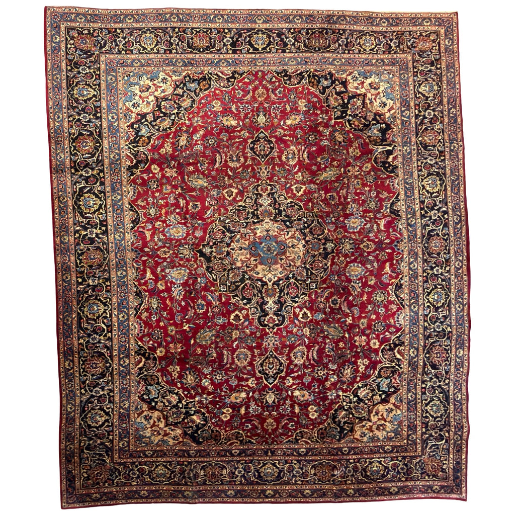 383 x 302 cm Large Size Persian Floral Mashad Hand Knotted – Wool Rug