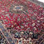 383 x 302 cm Large Size Persian Floral Mashad Hand Knotted – Wool Rug