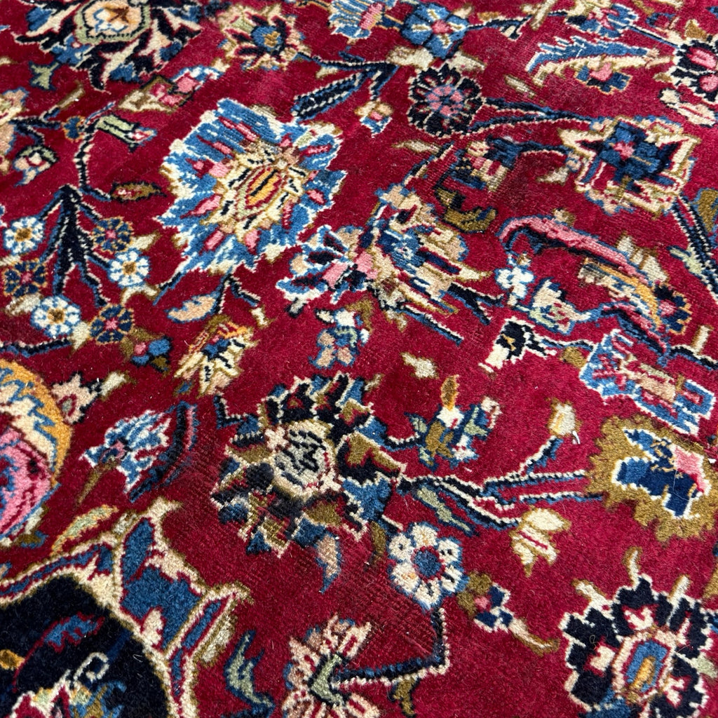 383 x 302 cm Large Size Persian Floral Mashad Hand Knotted – Wool Rug