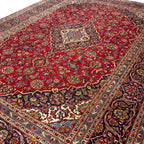 350 x 250 cm Vintage Hand Knotted Red Persian Kashan – Wool Rug