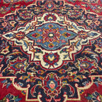 350 x 250 cm Vintage Hand Knotted Red Persian Kashan – Wool Rug