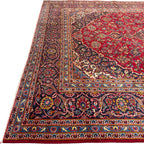 350 x 250 cm Vintage Hand Knotted Red Persian Kashan – Wool Rug