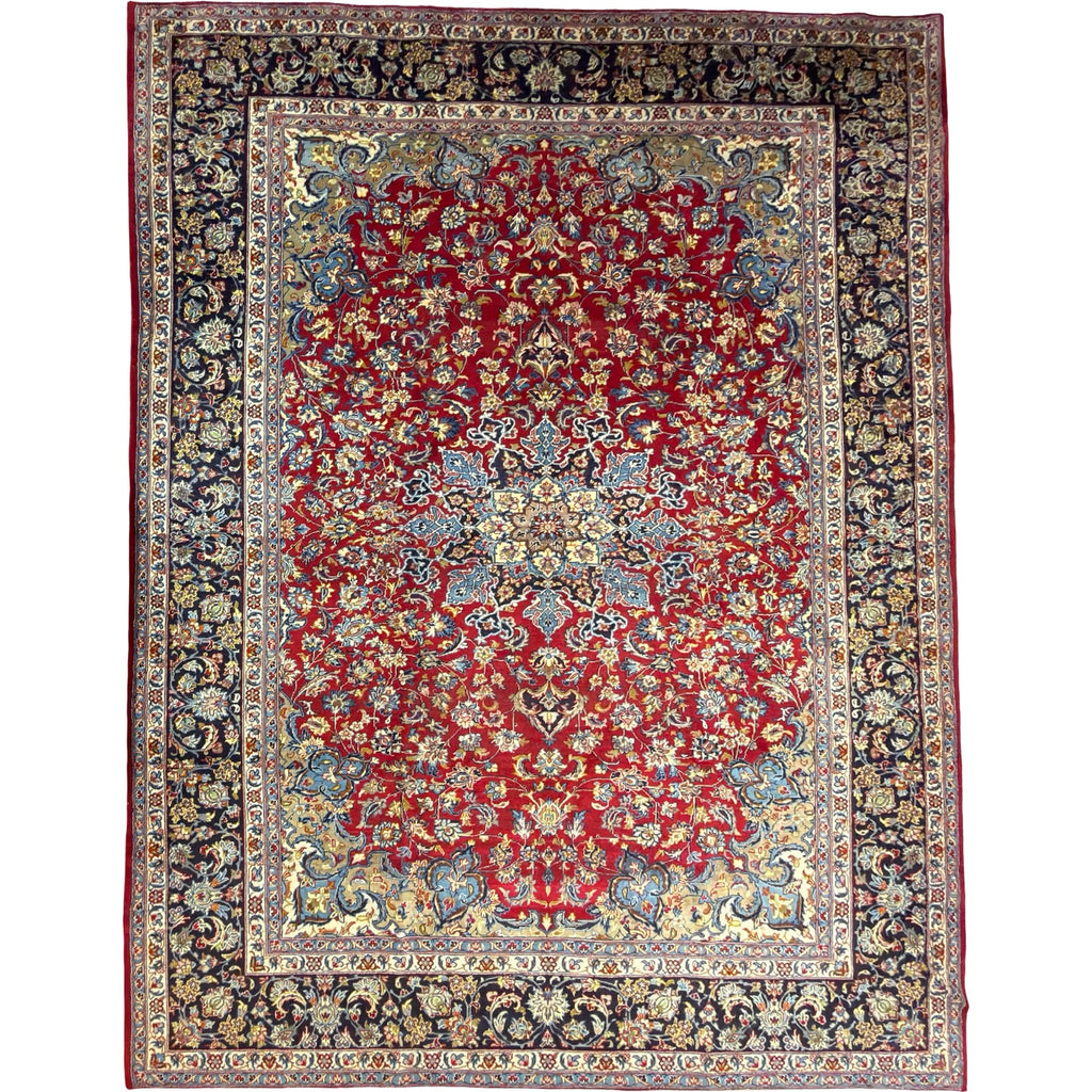 400 x 295 cm Persian Najafabad Hand-Knotted Red Wool Rug