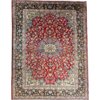 400 x 295 cm Persian Najafabad Hand-Knotted Red Wool Rug