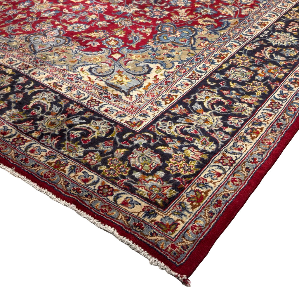 400 x 295 cm Persian Najafabad Hand-Knotted Red Wool Rug