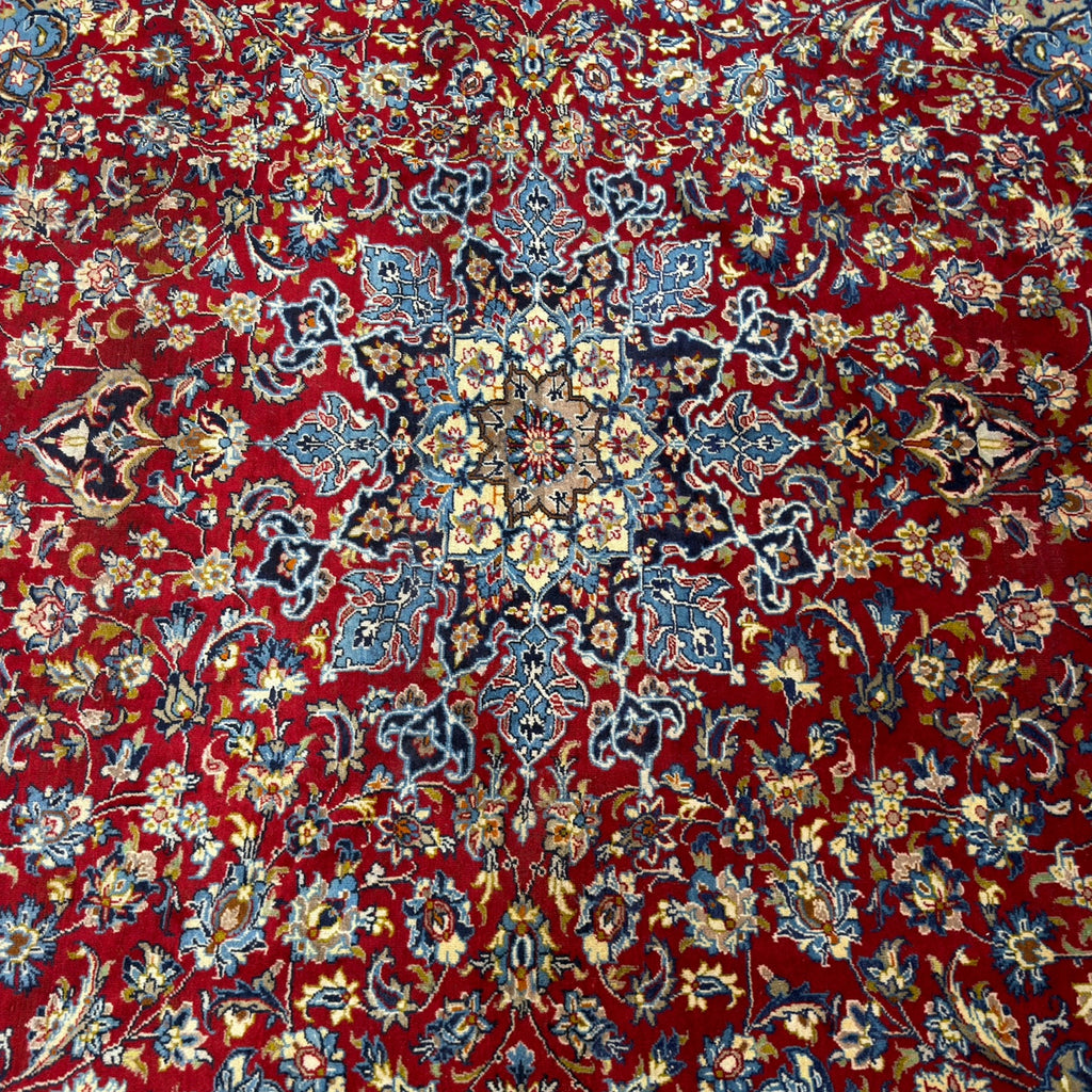 400 x 295 cm Persian Najafabad Hand-Knotted Red Wool Rug