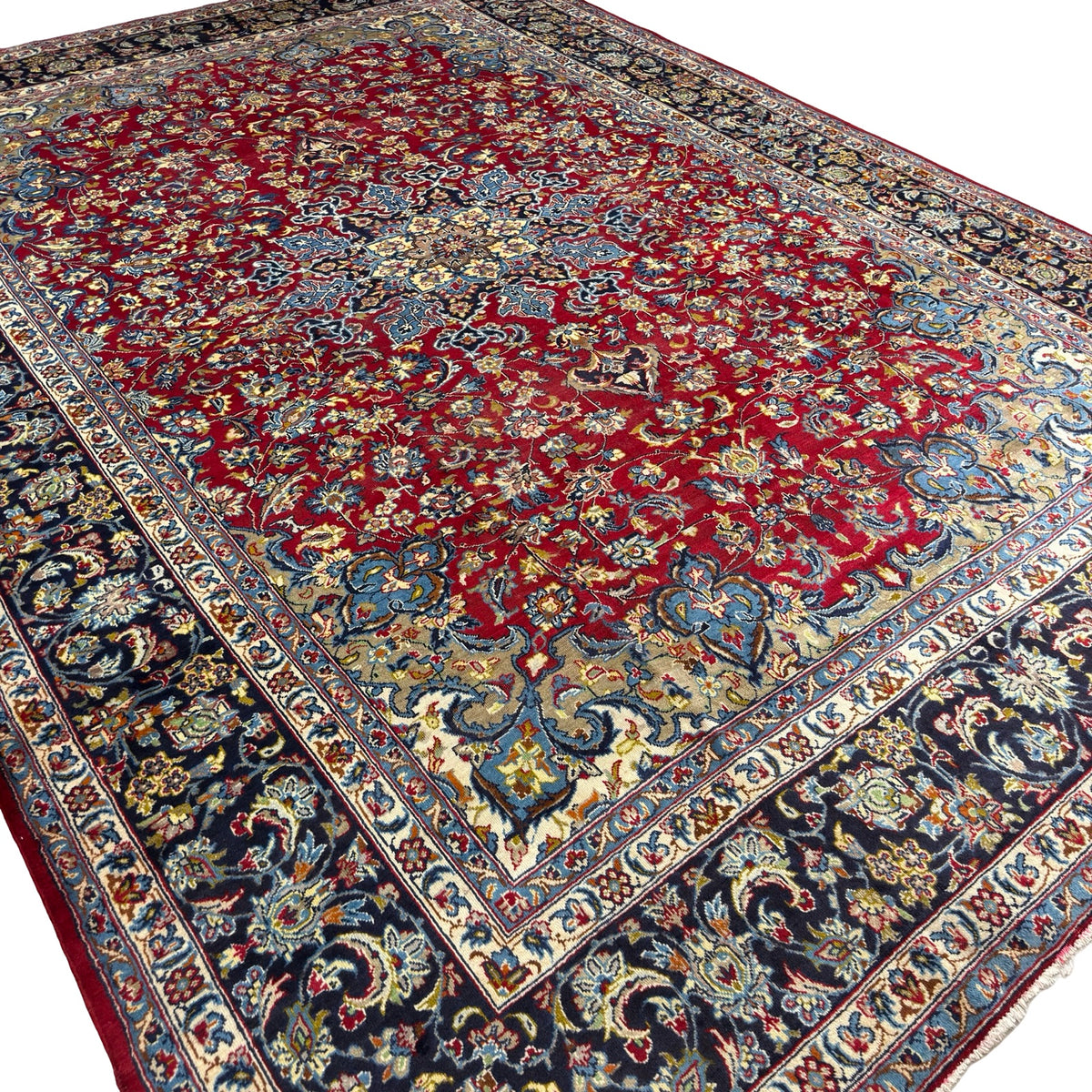 400 x 295 cm Persian Najafabad Hand-Knotted Red Wool Rug