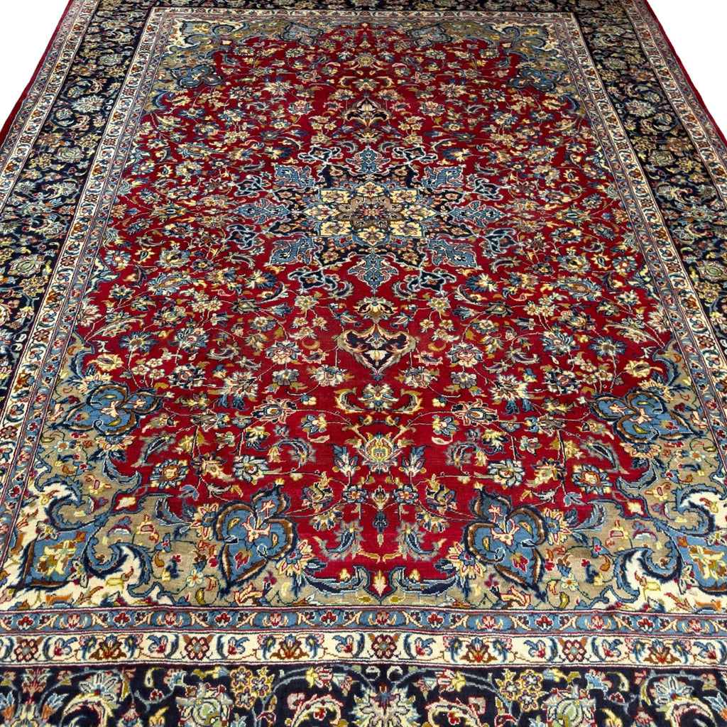 400 x 295 cm Persian Najafabad Hand-Knotted Red Wool Rug