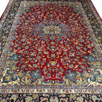 400 x 295 cm Persian Najafabad Hand-Knotted Red Wool Rug