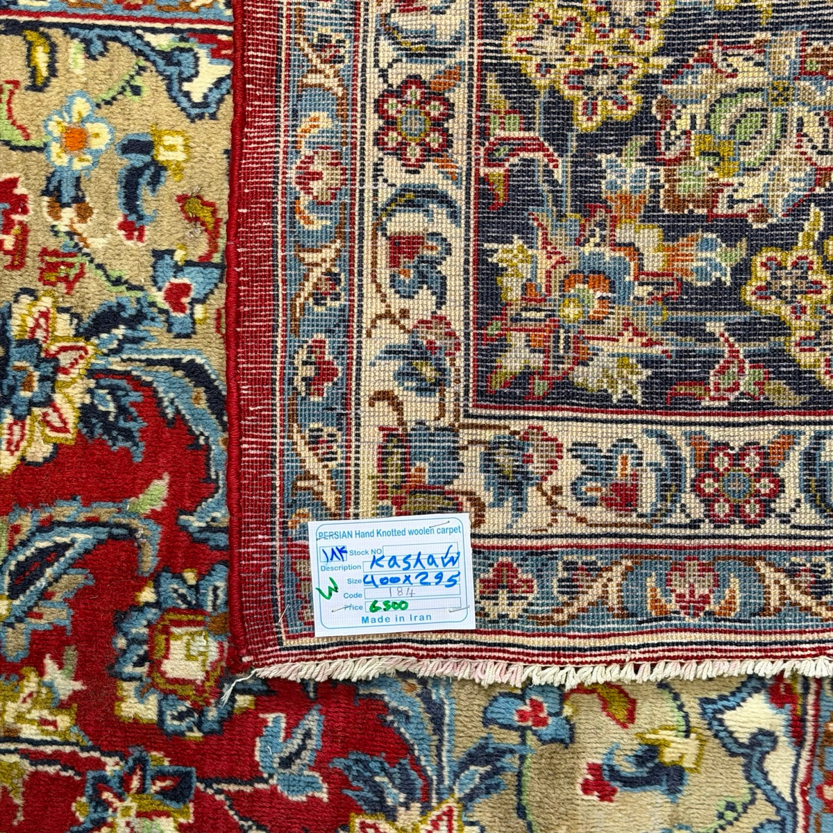 400 x 295 cm Persian Najafabad Hand-Knotted Red Wool Rug