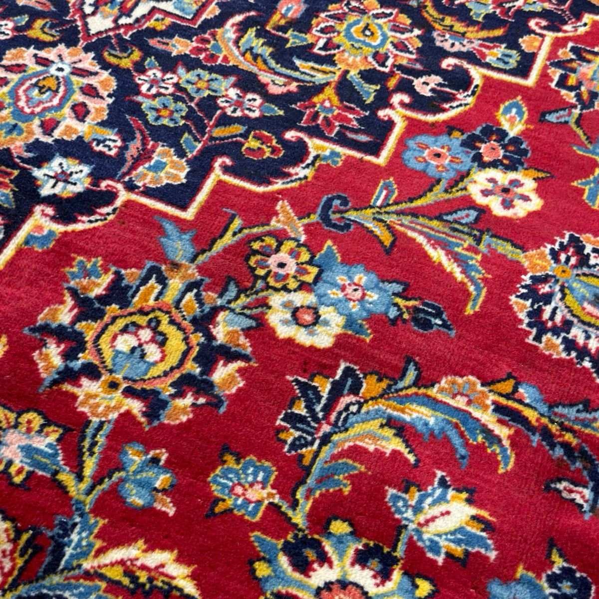 394 x 295 cm Hand Knotted Red Persian Kashan – Wool Rug