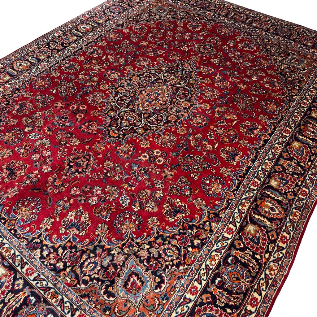 380 x 295 cm Persian Floral Mashad Hand Knotted – Wool Rug