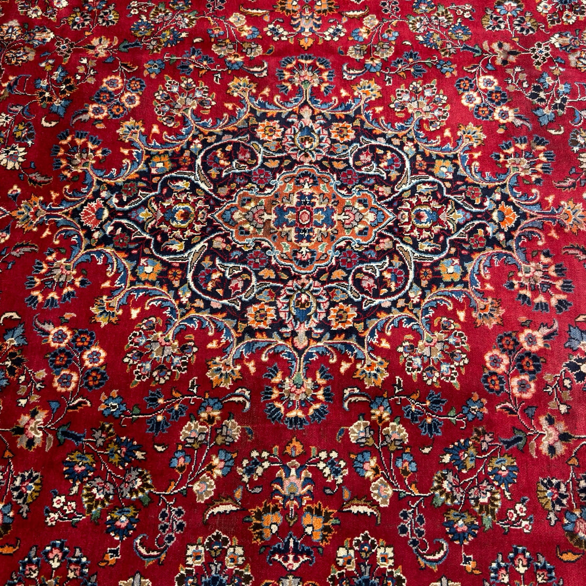 380 x 295 cm Persian Floral Mashad Hand Knotted – Wool Rug