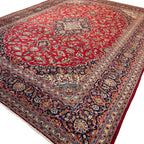 394 x 295 cm Hand Knotted Red Persian Kashan – Wool Rug