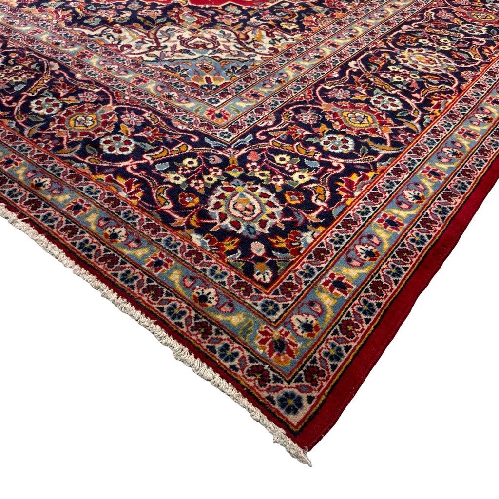 394 x 295 cm Hand Knotted Red Persian Kashan – Wool Rug