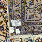 355 x 266 cm Persian Kashan Hand-Knotted Cream Wool Rug