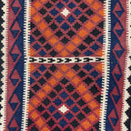 391 x 72 cm Hand-Woven Afghan Kilim Runner Rug – Wool Flatweave