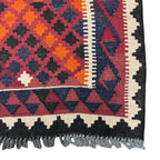 391 x 72 cm Hand-Woven Afghan Kilim Runner Rug – Wool Flatweave