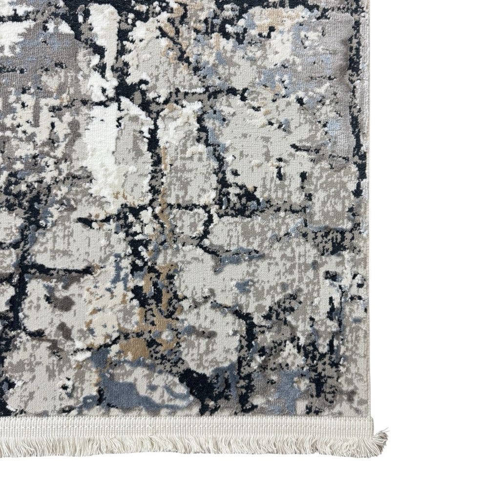 230 x 160 cm Grey & Ivory Modern Stone Pattern Area Rug