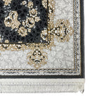 Ivory and charcoal Persian rug detail