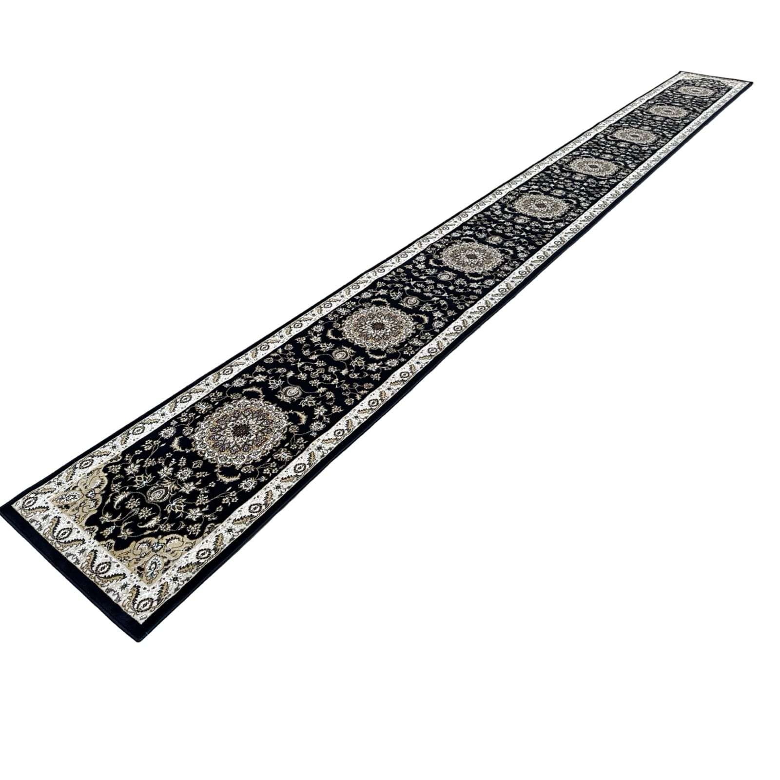800 x 80 cm Beautiful Navy Persian Floral Long Passage Runner Rug