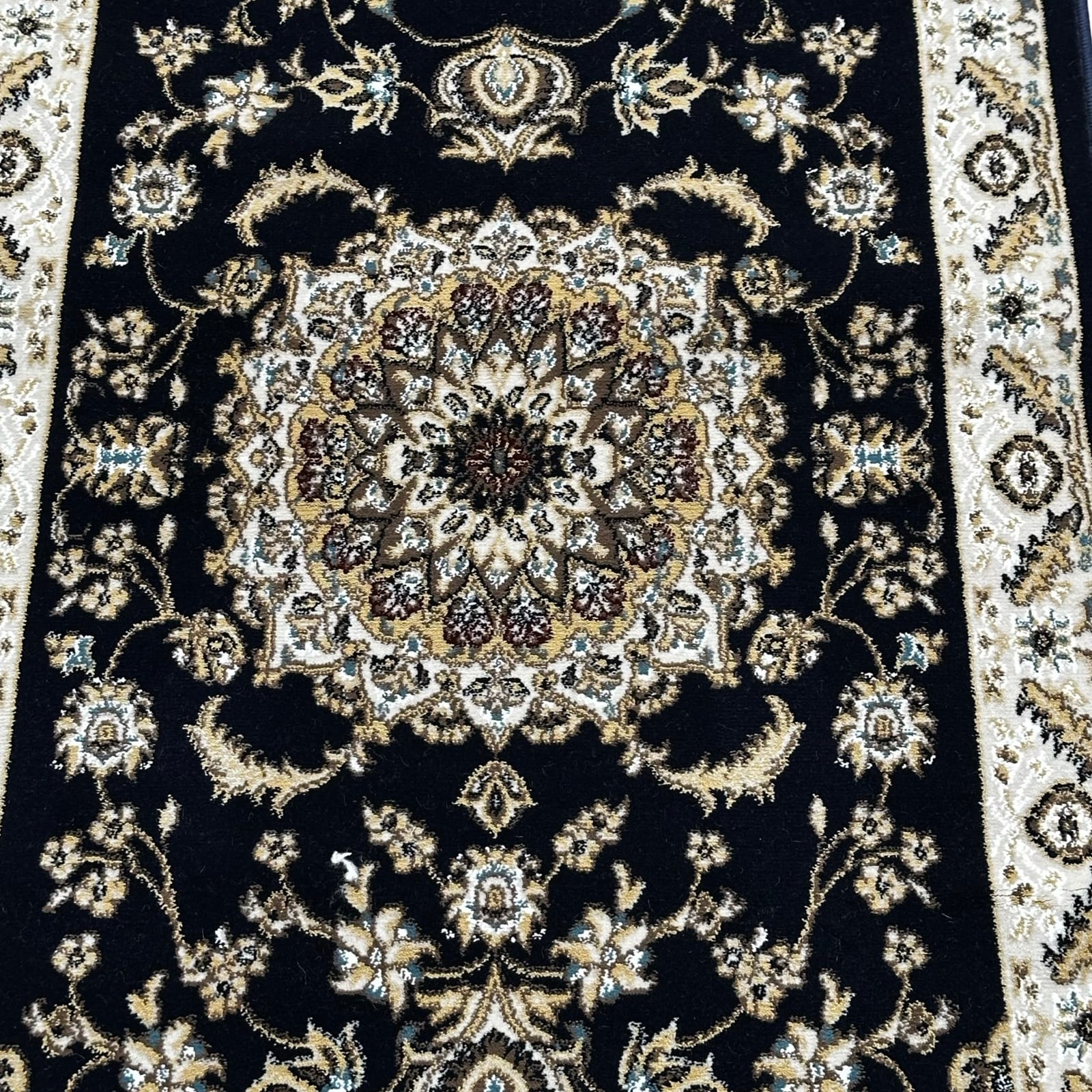 800 x 80 cm Beautiful Navy Persian Floral Long Passage Runner Rug