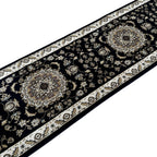 800 x 80 cm Beautiful Navy Persian Floral Long Passage Runner Rug