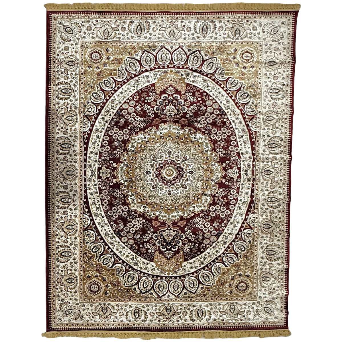 340 x 240 cm Machine Made Red Beige Persian Design Rug