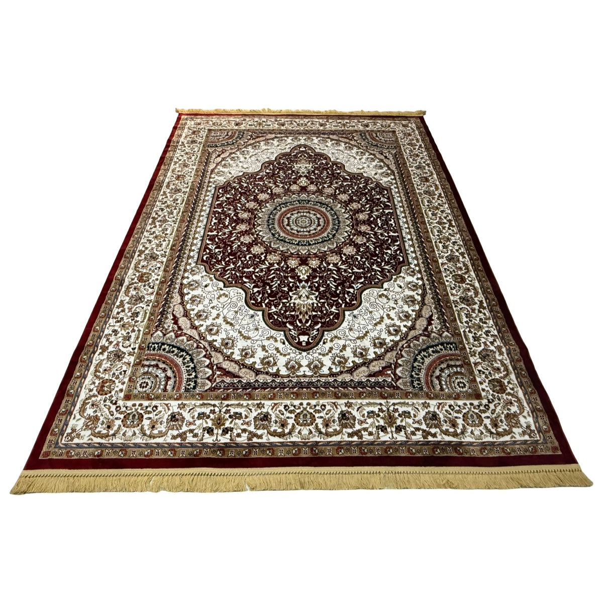 340 x 240 cm Machine Made Red Beige Persian Design Rug