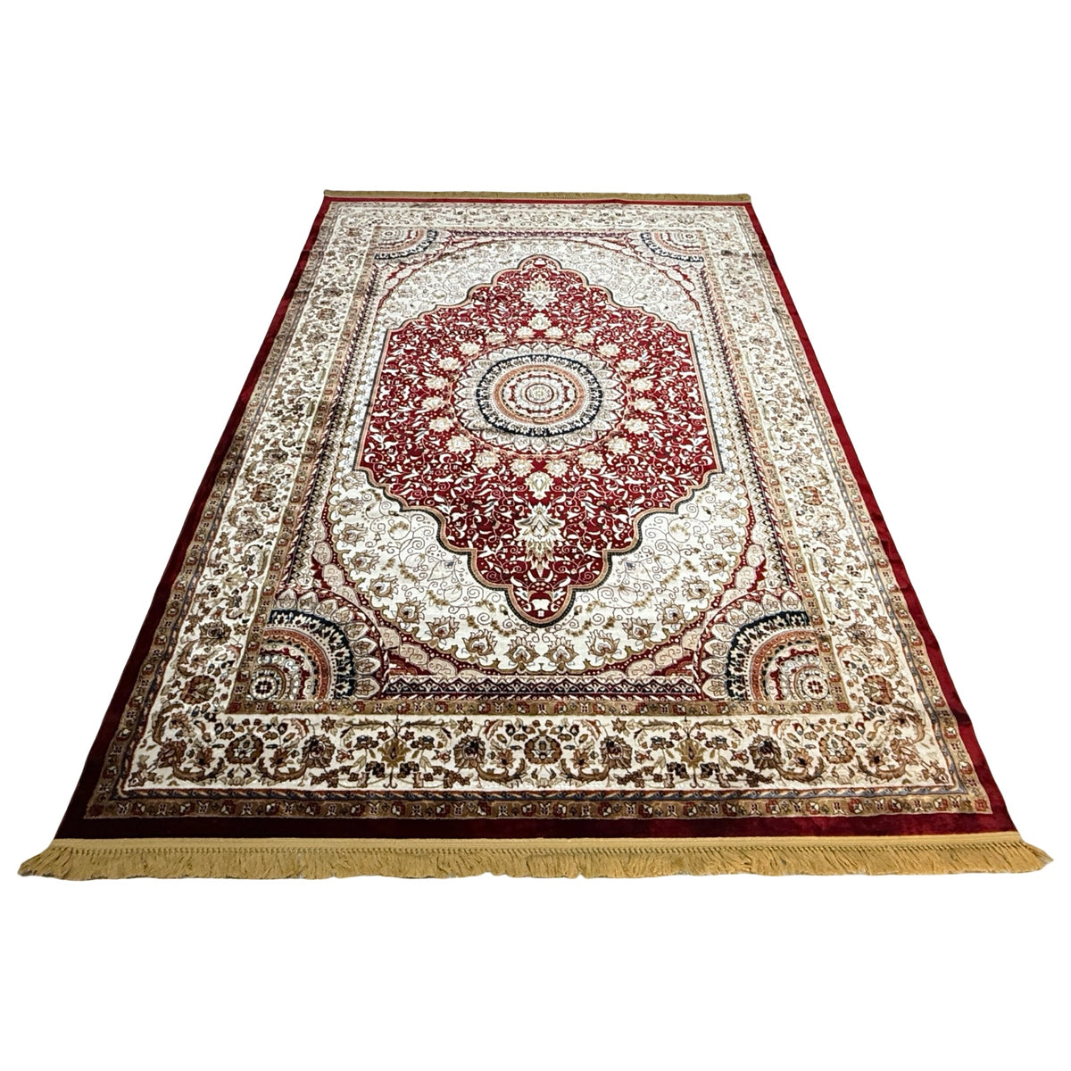 340 x 240 cm Machine Made Red Beige Persian Design Rug