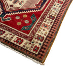 346 x 103 cm Hand Knotted Vintage Persian Karaja Wool Runner Rug – Red & Navy
