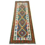 204 x 78 cm Hand-Woven Afghan Kilim Runner Rug – Wool Flatweave