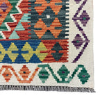 202 x 83 cm Hand-Woven Afghan Kilim Runner Rug – Wool Flatweave