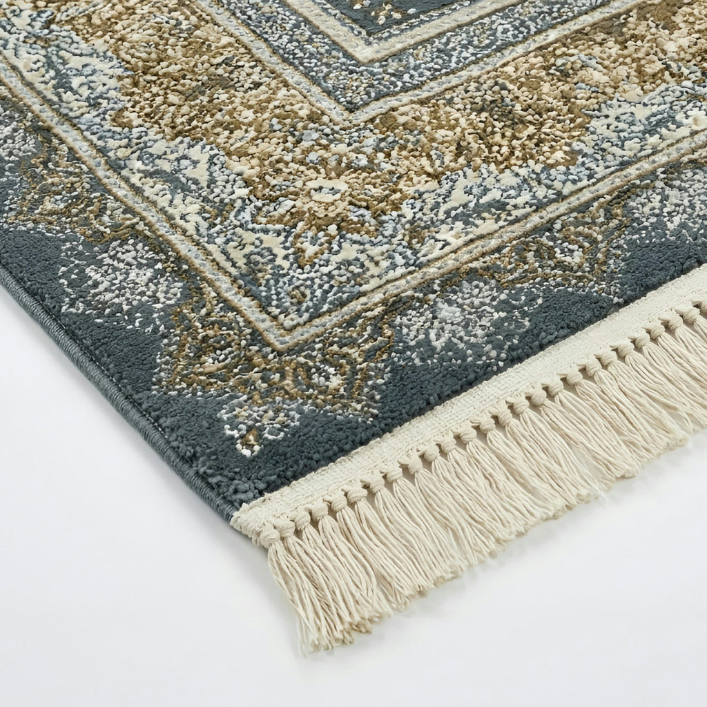 300 x 200 cm Machine-Made Persian Floral Grey & Gold Rug
